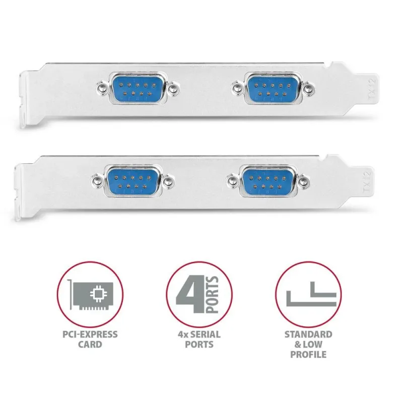 Net card pcie 250kbps 4port-sp&lp pcea-s4n axagon