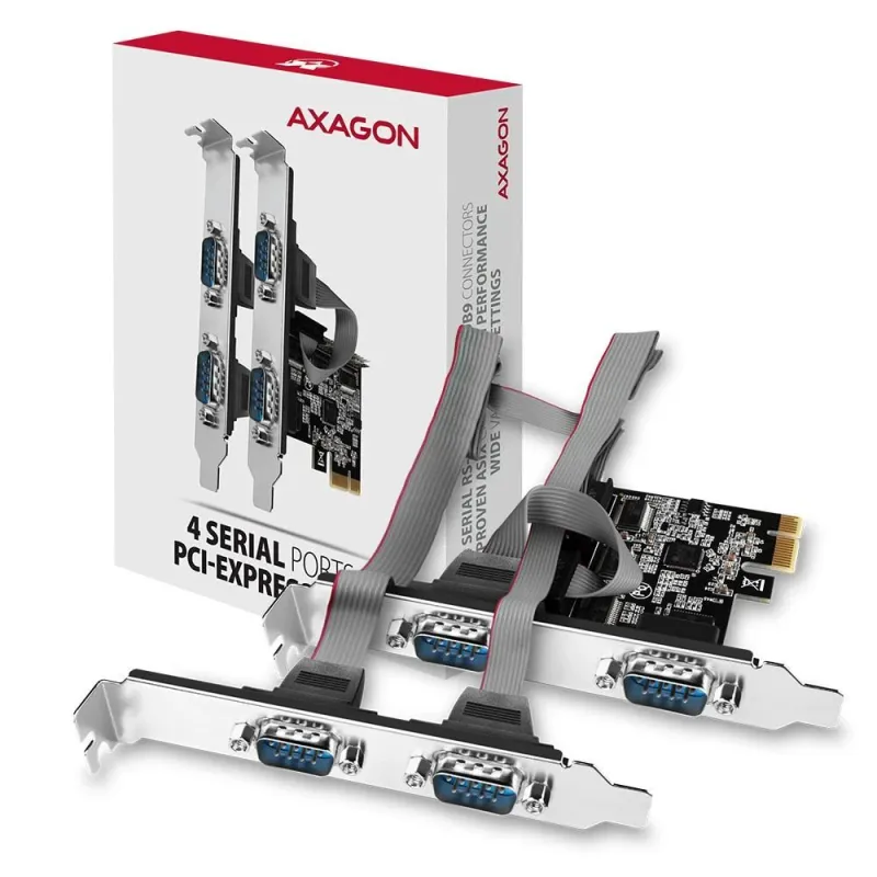 Net card pcie 250kbps 4port-sp&lp pcea-s4n axagon