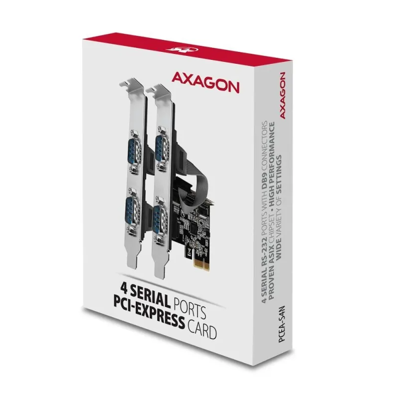 Net card pcie 250kbps 4port-sp&lp pcea-s4n axagon