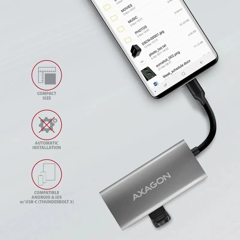 I-o hub usb3.2 4port-0.13m hmc-4g2 axagon