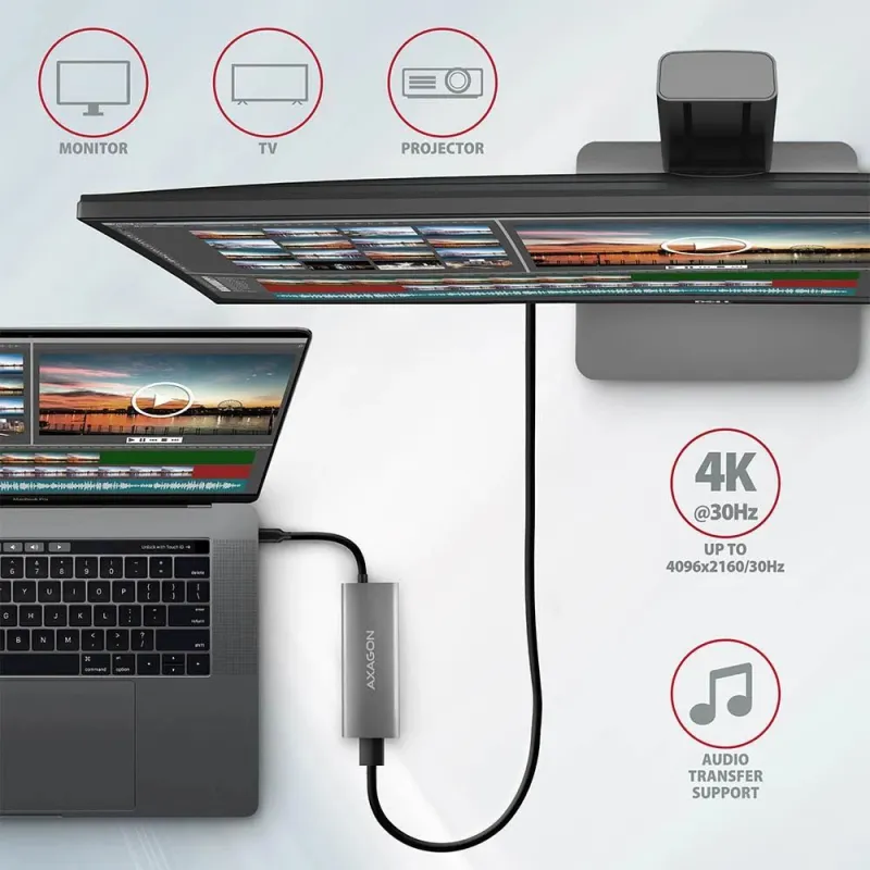 I-o hub usb-c 5in1-0.2m hmc-5g2 axagon