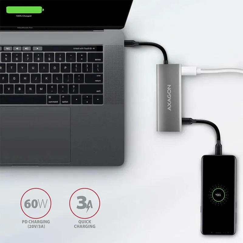 I-o hub usb-c 5in1-0.2m hmc-5g2 axagon