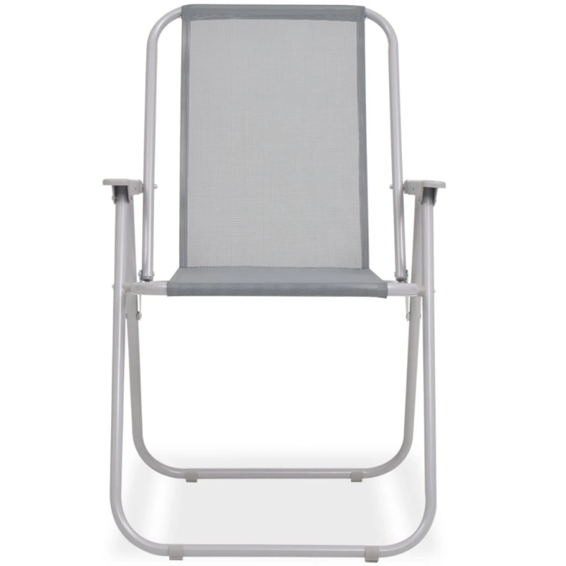 vidaXL 6-daļīgs dārza mēbeļu komplekts, tērauds, tekstilēns, pelēks