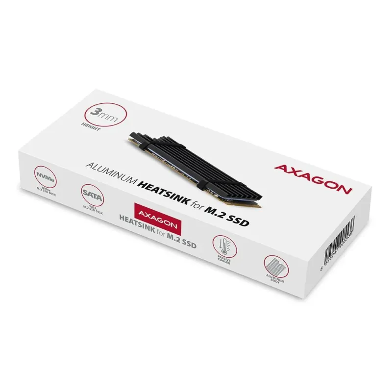 Ssd acc cooler m.2 2280-3mm clr-m2l3 axagon