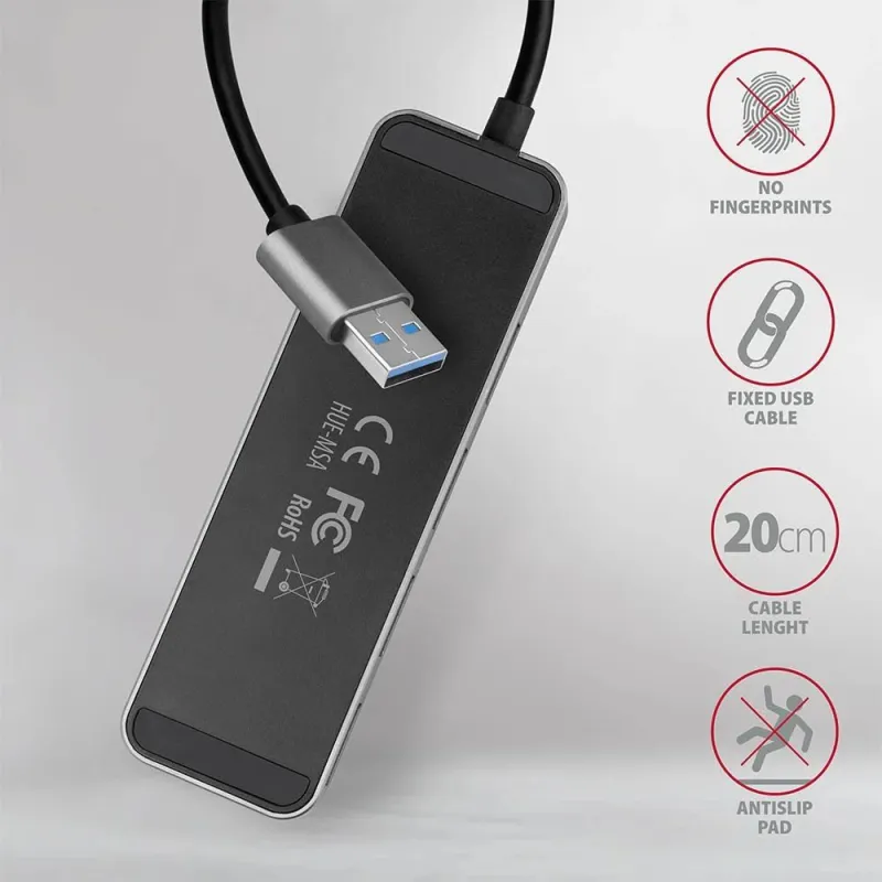 I-o usb hub switch 4port-0.2m hue-msa axagon