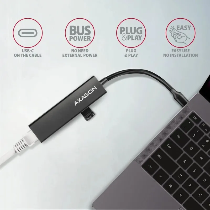 I-o hub usb-c 4port glan-0.2m hmc-gl3a axagon