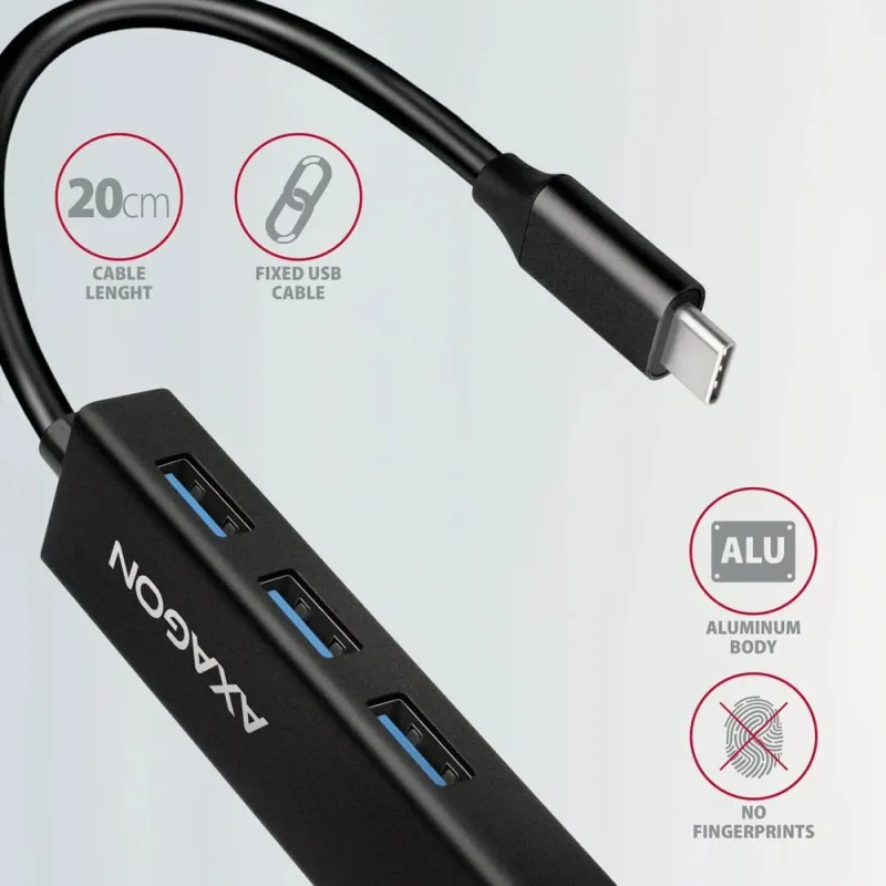 I-o hub usb-c 4port glan-0.2m hmc-gl3a axagon