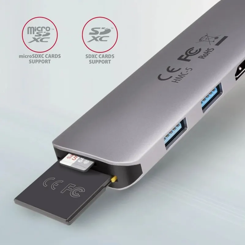 I-o hub usb3.2 5in1-0.2m hmc-5 axagon