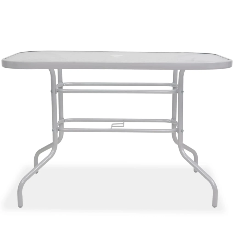 vidaXL 8-daļīgs dārza mēbeļu komplekts, tērauds, tekstilēns, pelēks