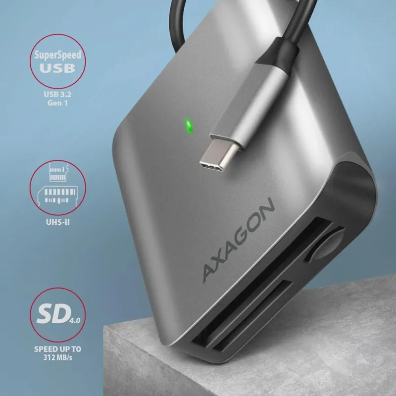Memory reader usb-c 3-slot-sd-microsd-cf cre-s3c axagon
