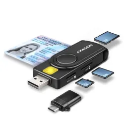 Card reader usb-c+usb2.0 4slot-smartcard cre-smp2a axagon