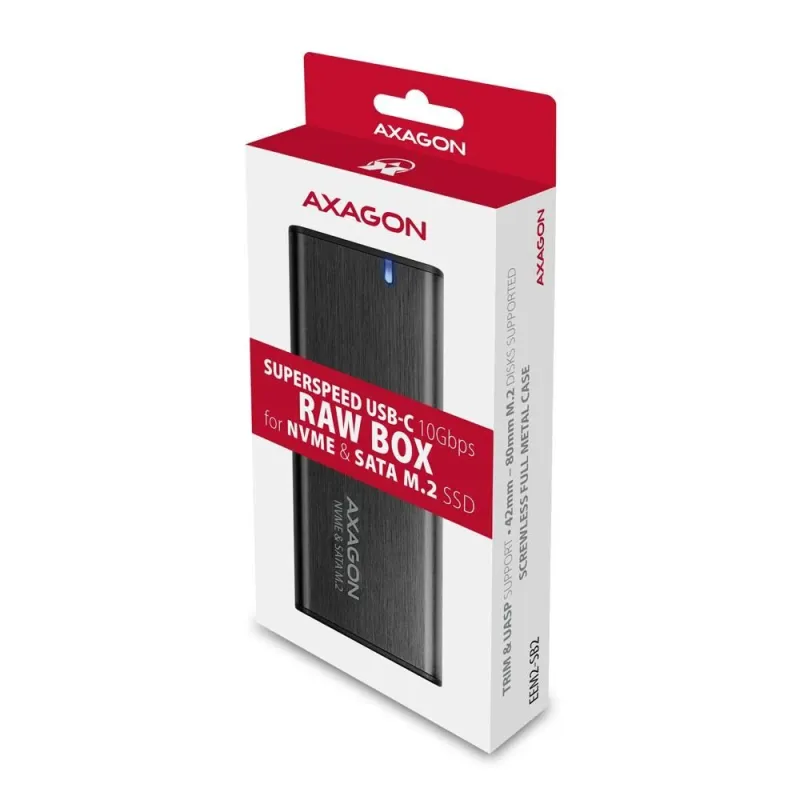 Ssd acc enclosure m.2 nvme-sata usb-c eem2-sb2 axagon