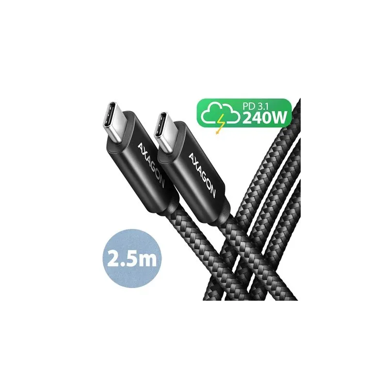 AXAGON Data and charging USB 480Mbps cable, 2.5 m - BUCM2-CM25AB - USB-C to USB-C