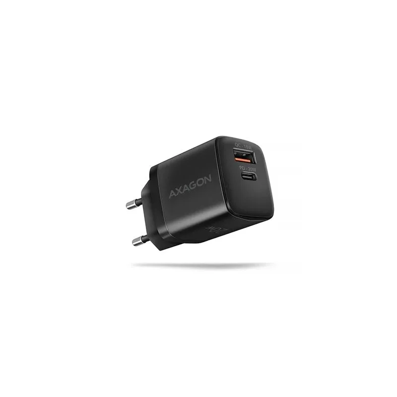 Mobile charger wall usb 20w-2port black acu-pq20 axagon
