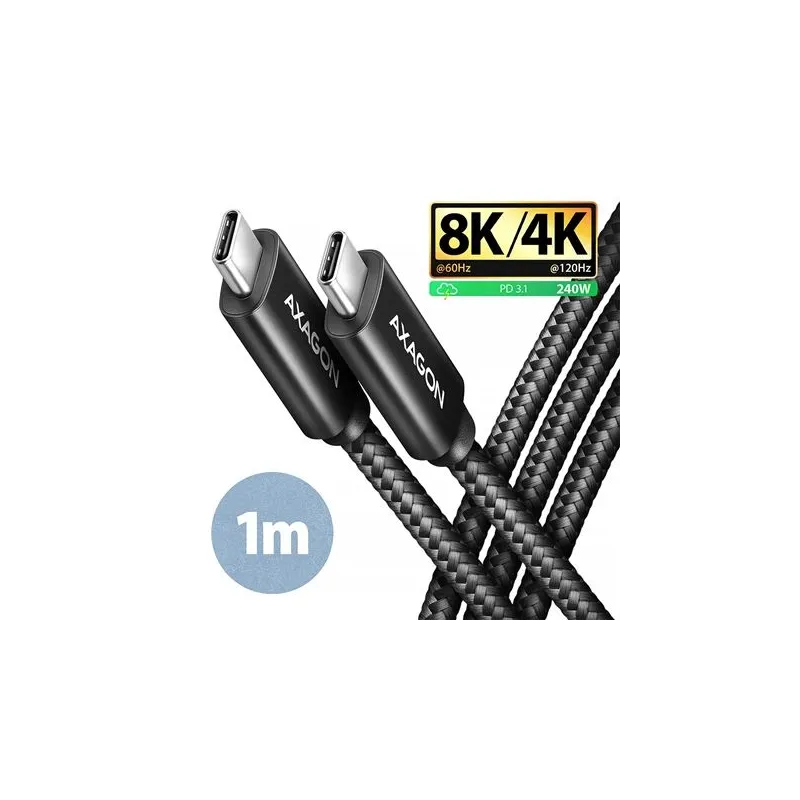 Cable usb-c to usb-c 1m 240w-8k black bucm4x-cm10ab axagon
