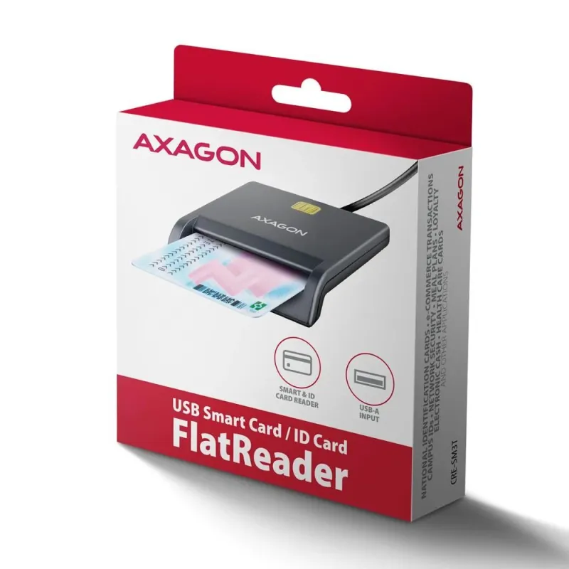 Card reader flat smartcard-id-usb2.0 1.3m cre-sm3t axagon