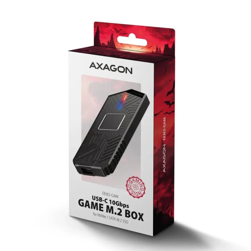 Ssd acc enclosure m.2 nvme-sata usb-c eem2-gam axagon
