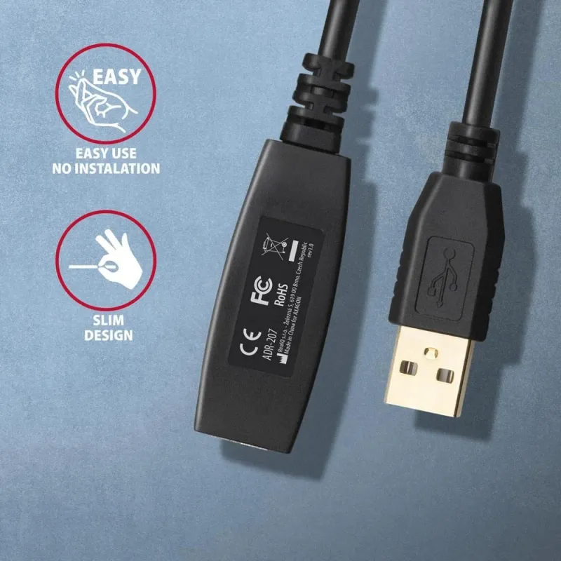 Cable usb2.0 a-m-a-f active-7m adr-207 axagon