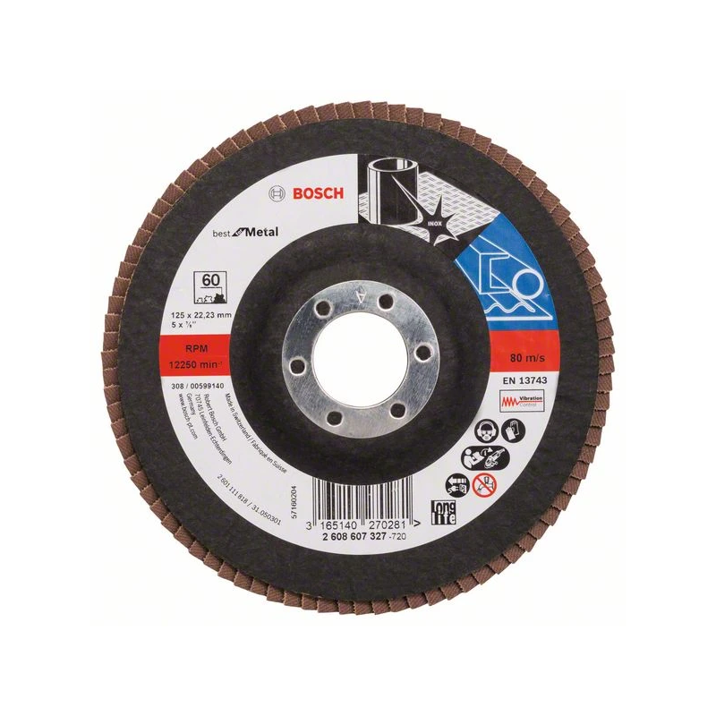 Slīpp.slīpšķ.metālam top D 125 mm, K 60, 1 gab.