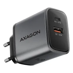 Mobile charger wall usb 67w-gan 2port acu-pq67 axagon