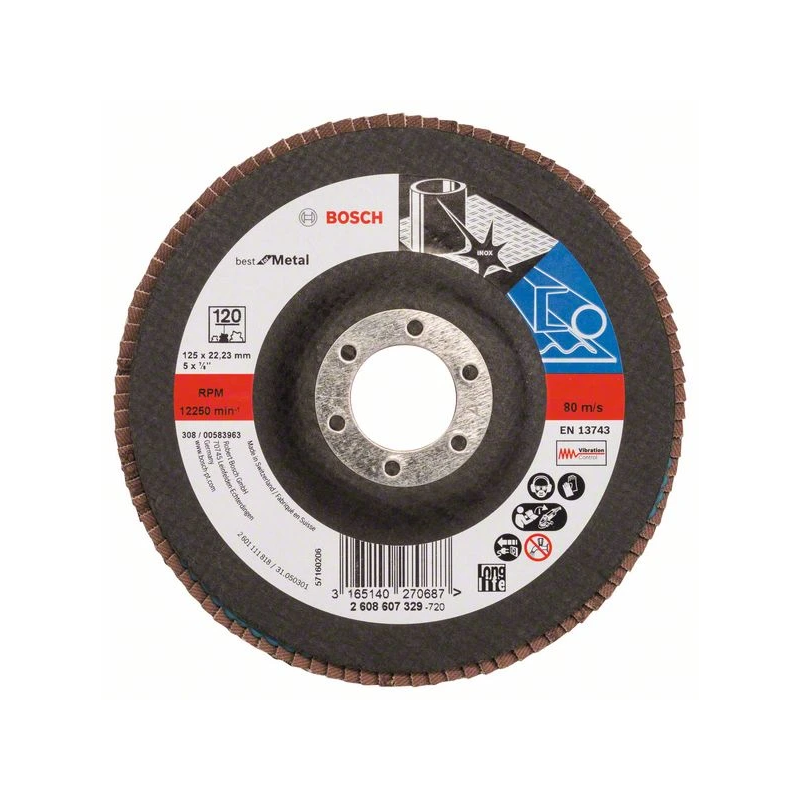 Slīpp.slīpšķ.metālam top D 125 mm, K 120, 1 gab.