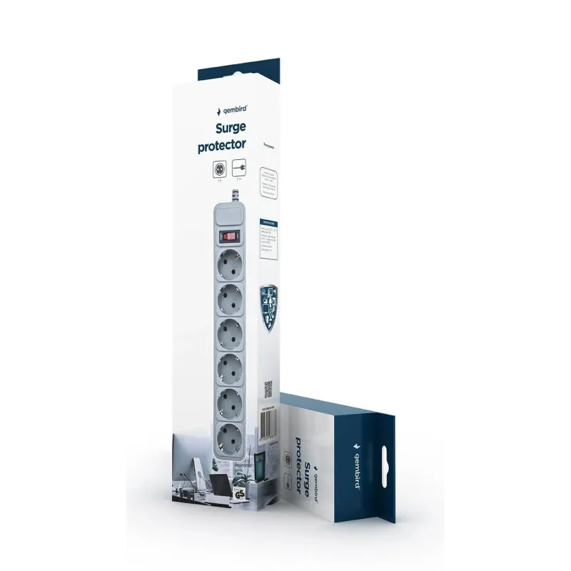 Protector power surge 3m-6outl spg6-b-10c gembird