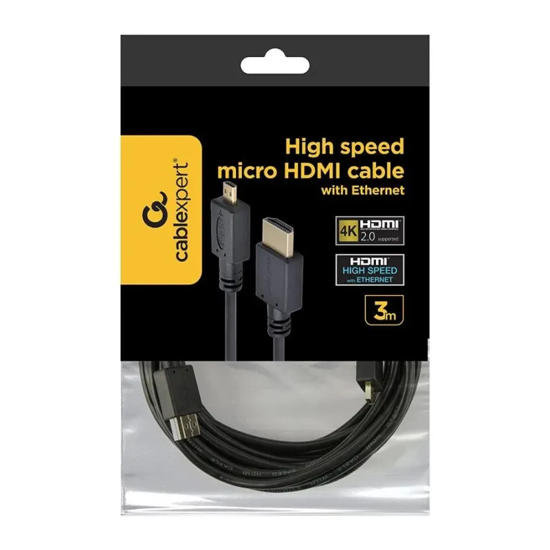 Cable hdmi-micro hdmi 3m v.2.0-blk cc-hdmid-10 gembird