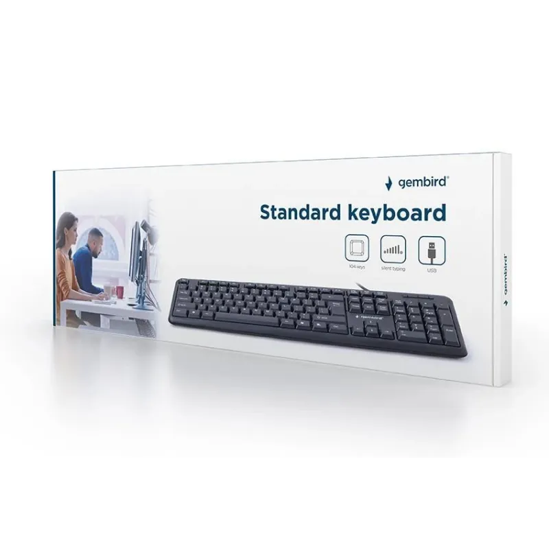 Gembird - KB-U-103-RU - Standard - Wired - EN-RU - 1.4 m - Black - 424 g