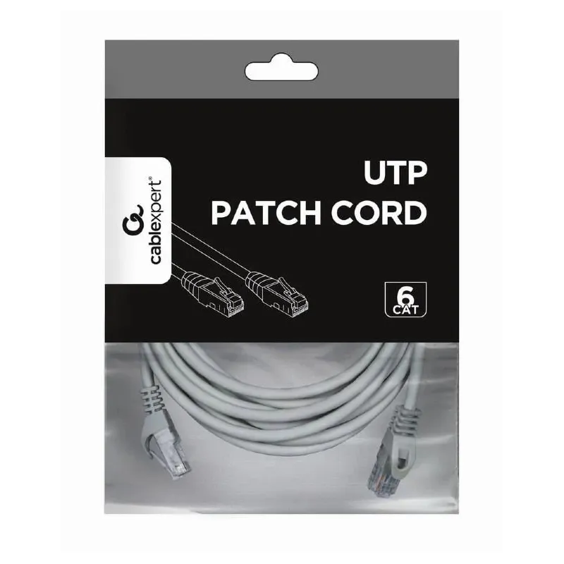 Patch cable cat6 utp 5m-grey pp6u-5m gembird