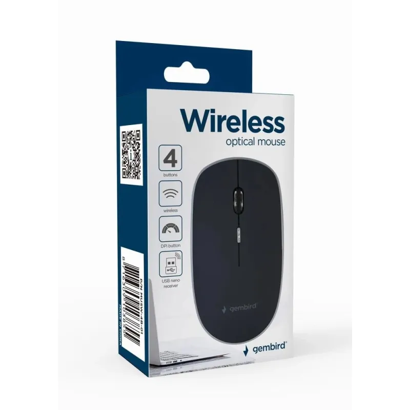 Mouse usb optical wrl-black musw-4b-01 gembird