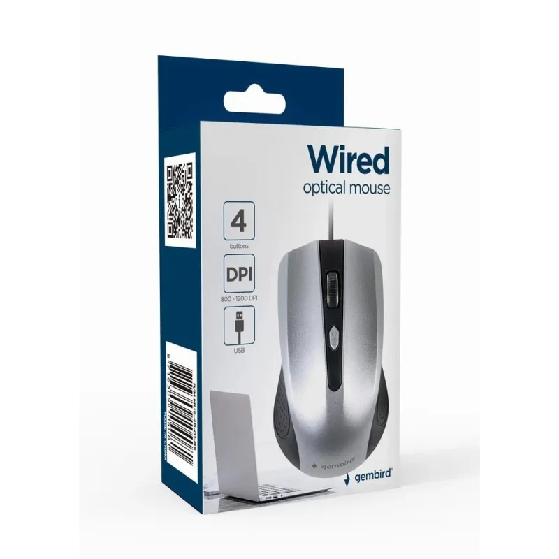 Mouse usb optical black-silver-mus-4b-01-bs gembird