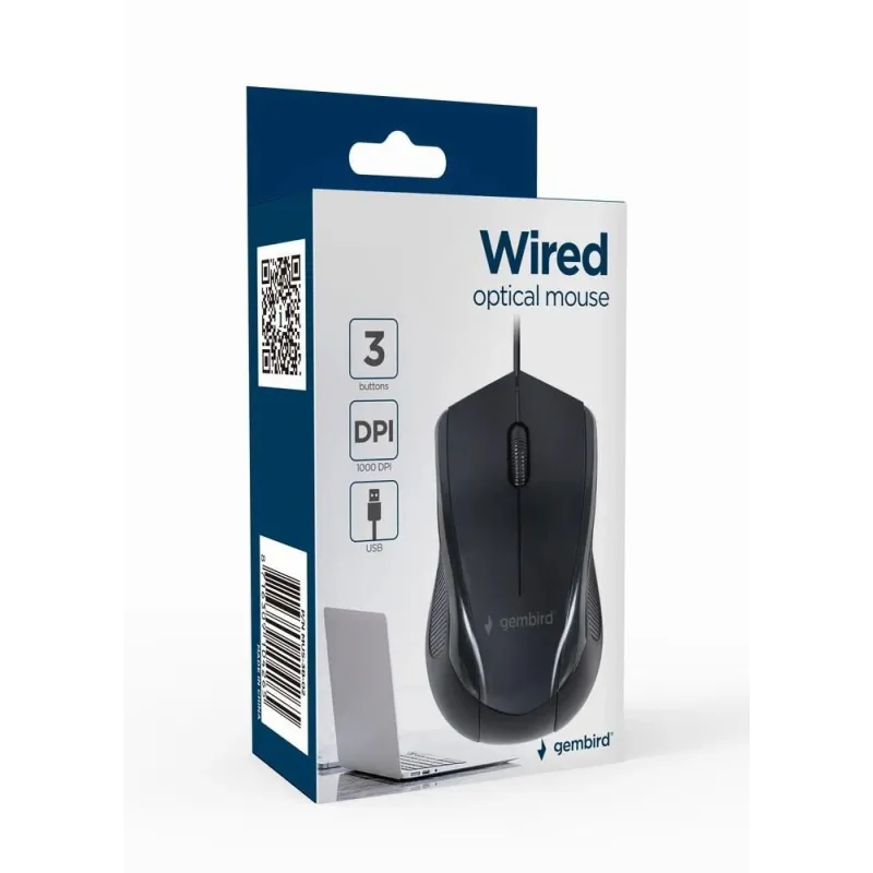 Mouse usb optical-black mus-3b-02 gembird