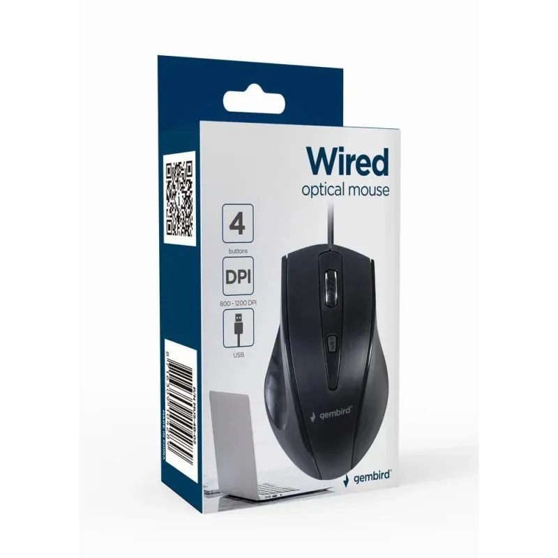 Mouse usb optical-black mus-4b-02 gembird