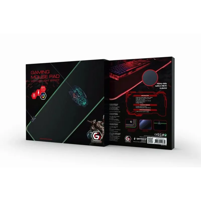Mouse pad gaming led large-mp-gameled-l gembird