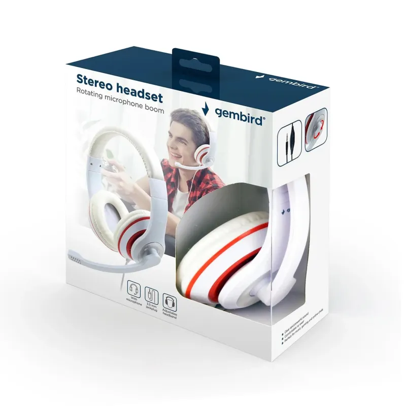 Headset stereo white-mhs-03-wtrd gembird