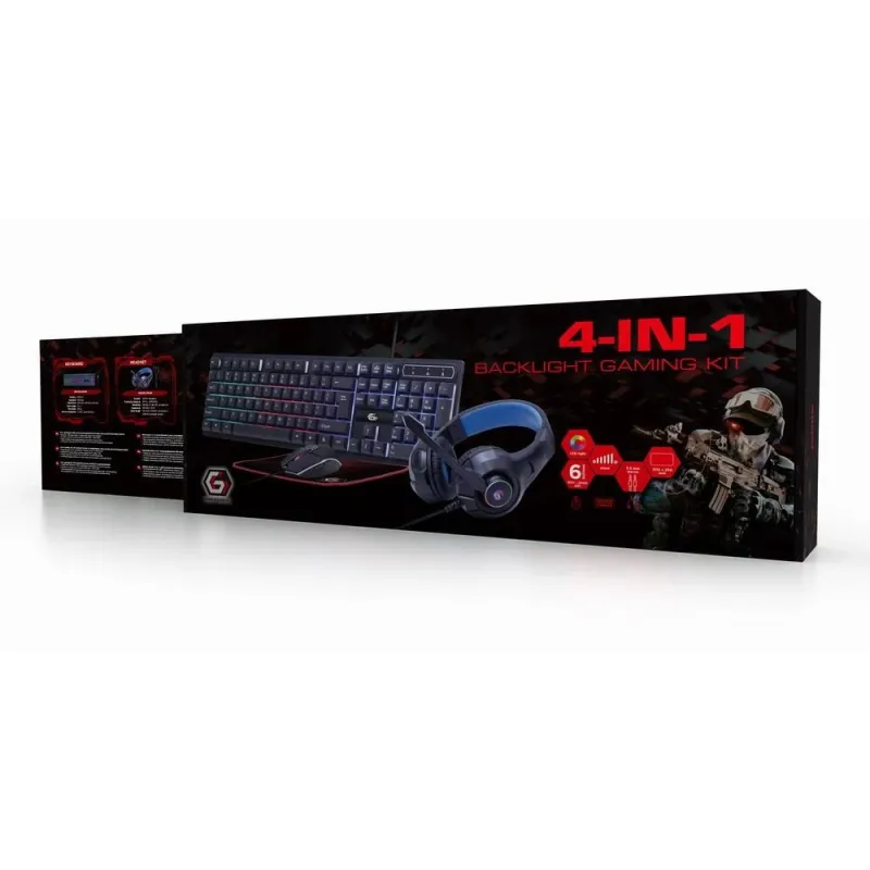 Keyboard usb gaming kit eng-ghost ggs-umgl4-02 gembird