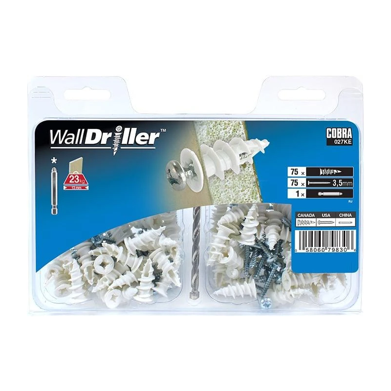 Ieskrūvējamie GKP skrūvējami elementi. 3,5 x 22 mm. no nailona. 75 gab.