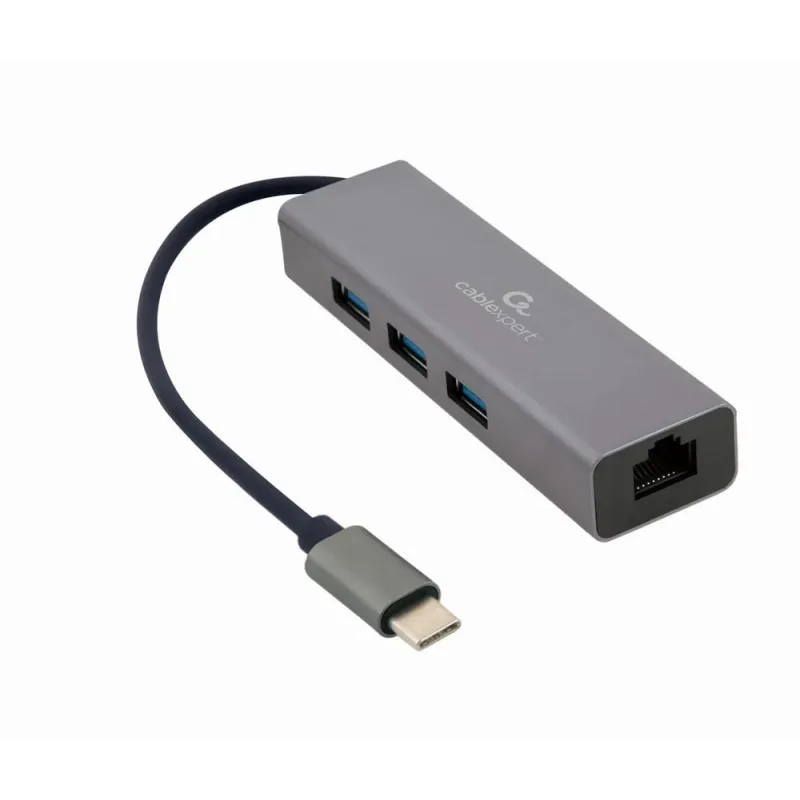 I-o adapter usb-c to lan rj45-usb hub a-cmu3-lan-01 gembird
