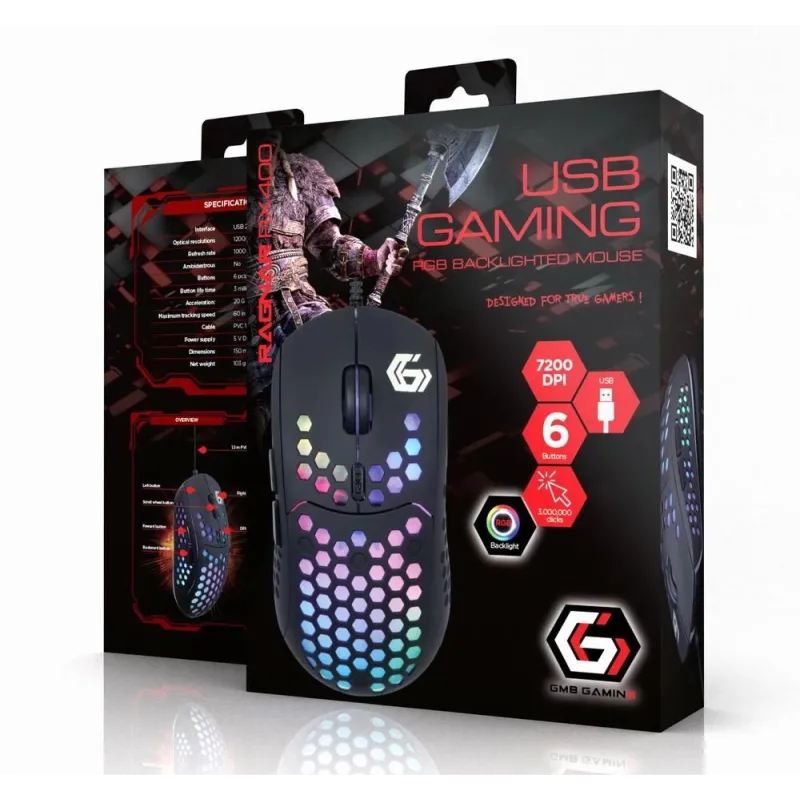 Mouse usb optical gaming rgb-musg-ragnar-rx400 gembird
