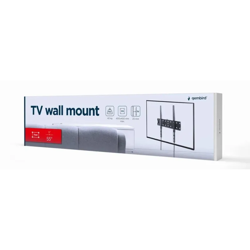 Gembird - Wall mount - WM-55F-02 - Fixed - 32-55  - Maximum weight ,capacity, 40 kg - Black
