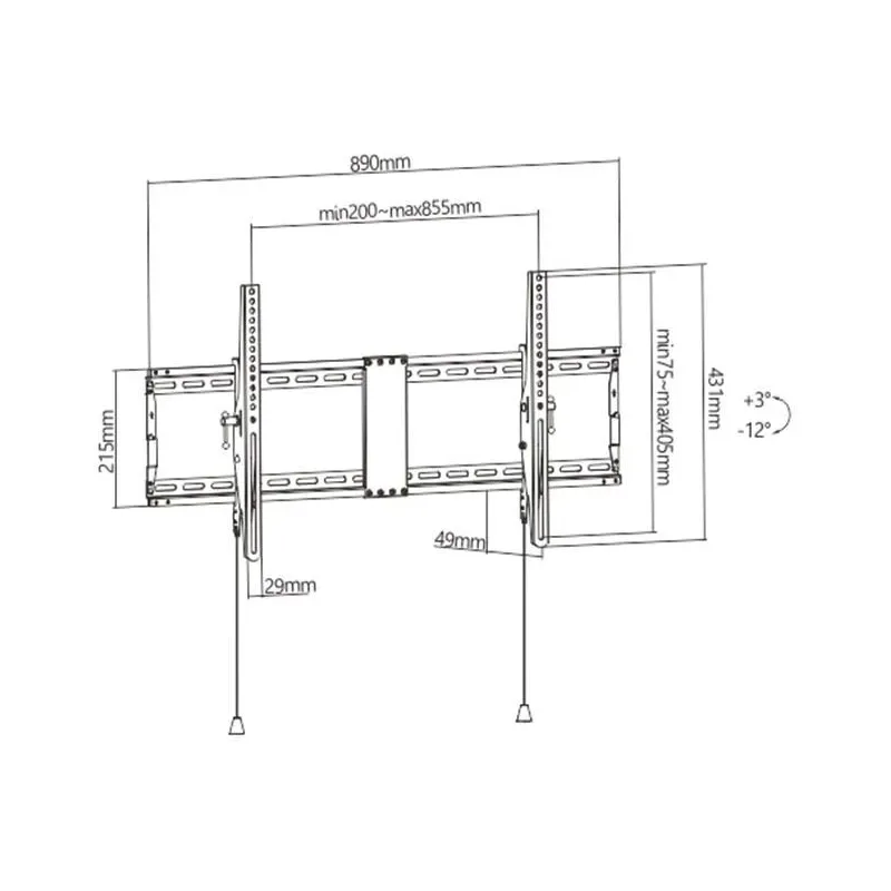 Tv set acc wall mount 43-90-wm-90t-01 gembird
