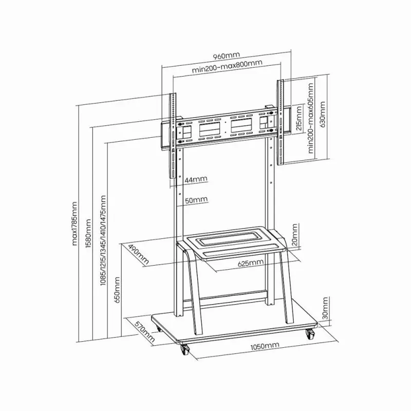 Tv set acc floor stand 37-100-tvs-100f-01 gembird