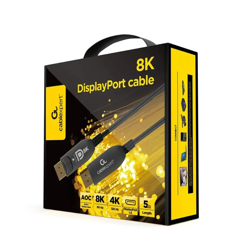 Cable display port 5m aoc-prem cc-dp8k-aoc-5m gembird