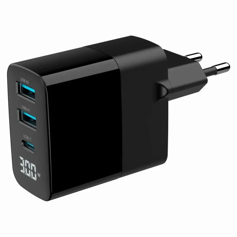 Charger usb 30w 3port-ta-uc-pdqc30lcd-bk-02 gembird