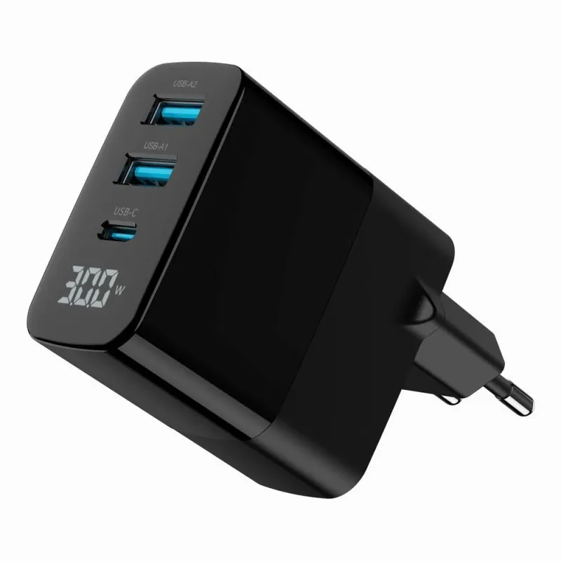 Charger usb 30w 3port-ta-uc-pdqc30lcd-bk-02 gembird