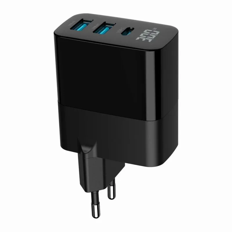 Charger usb 30w 3port-ta-uc-pdqc30lcd-bk-02 gembird