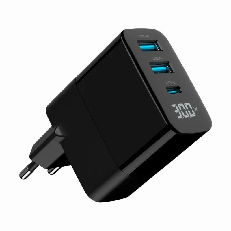 Charger usb 30w 3port-ta-uc-pdqc30lcd-bk-02 gembird