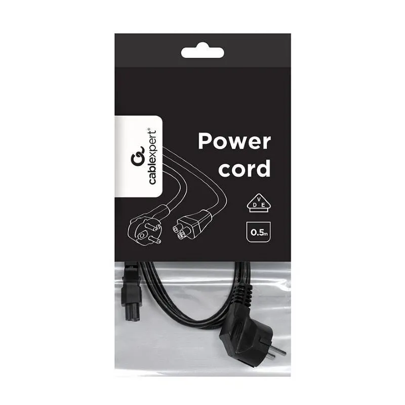 Cable power c5 0.5m-pc-186-ml12-0.5m gembird