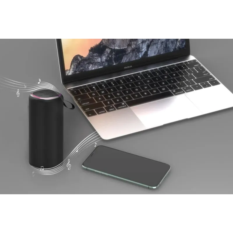 Portable Speaker-GEMBIRD-Black-Wireless-Bluetooth-SPK-BT-LED-08L