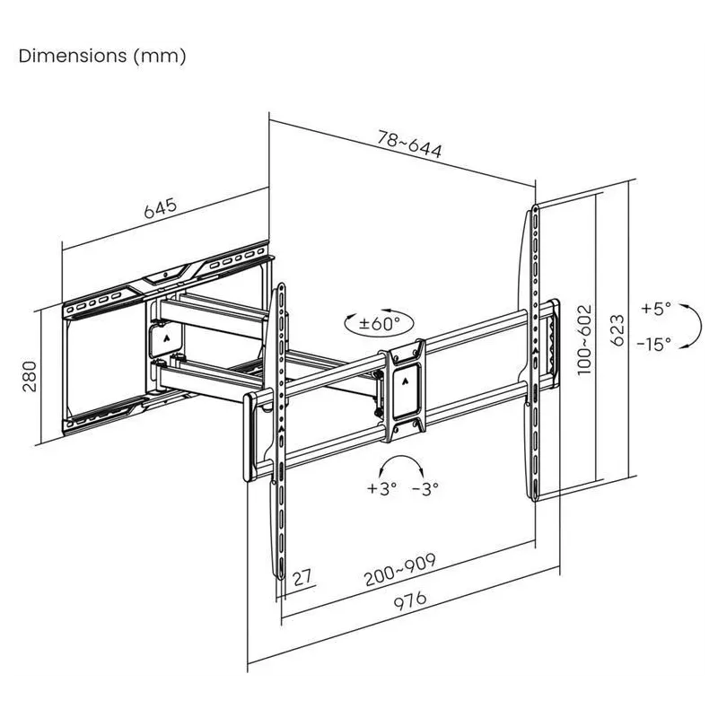 Tv set acc wall mount 50-105-wm-105st-01 gembird